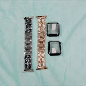 2 38MM/40MM smartwatch straps and 2 38MM cases.